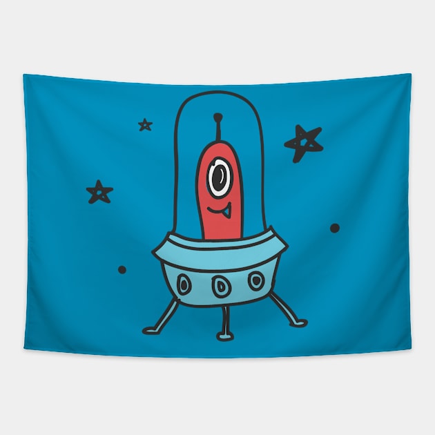 UFO: Friendly visitor Tapestry by UniqueDesignsCo