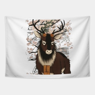 Dour Deer Japanese Art Print Tapestry