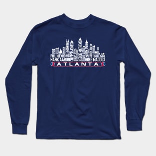 Really Awesome Shirts Retro Atlanta Georgia Skyline Long Sleeve T-Shirt Adult X-Large / Black