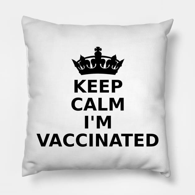 Keep Calm, I'm Vaccinated! Pillow by sjsoul