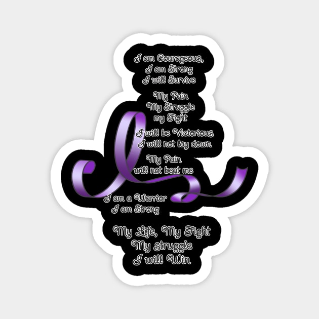 Purple Ribbon Awareness Poem Magnet by AlondraHanley