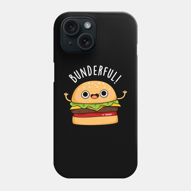 Bunderful Cute Burger Bun Pun Phone Case by punnybone