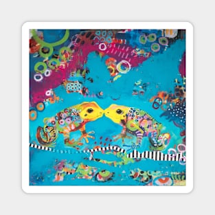 Colorful frogs Magnet