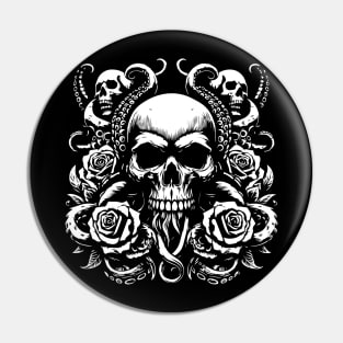 kraken skull Pin