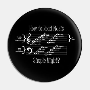 Reading Music Pin