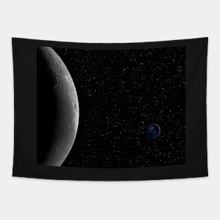 Moon And Night On Planet Earth Tapestry