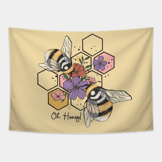 Oh Honey! Tapestry by Erin Decker Creative