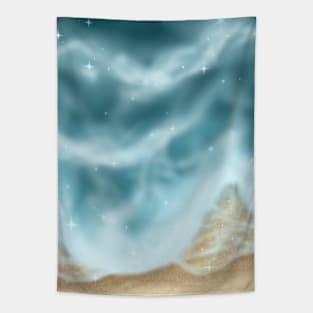 WAVES ON THE BEACH Tapestry