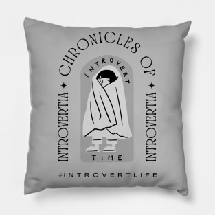 Chronicles of Introvertia black & white style 2 greyscale Pillow