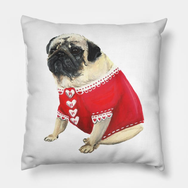 Sweet Pea the Pug Pillow by HannahFarr