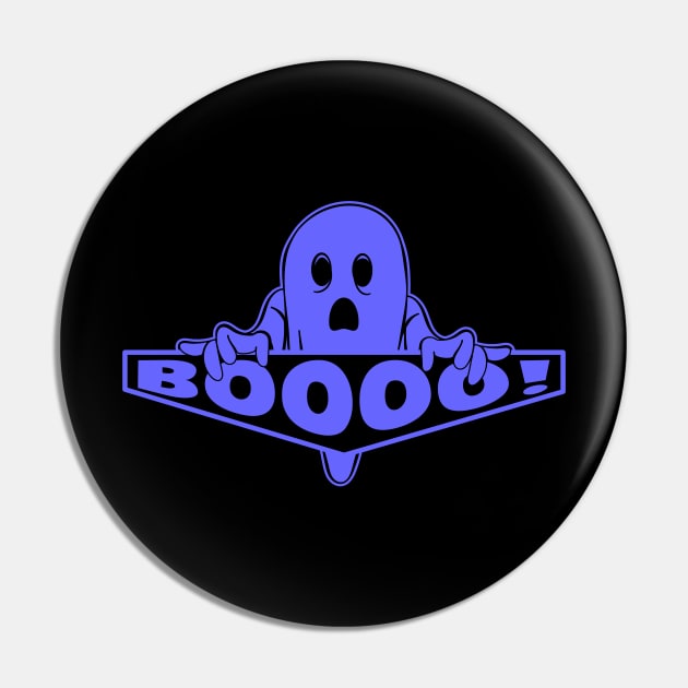 Cute Blue Halloween Ghost Pin by Vault Emporium