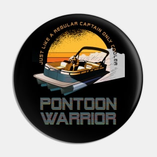 Funny Retro Sun Pontoon Captain Boat Lake Gift Pin