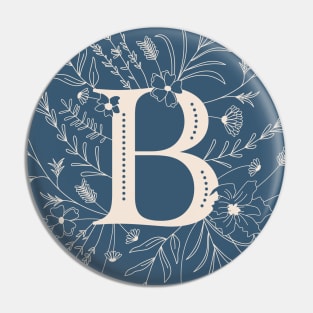 Botanical Letter B (Lake Blue) Pin