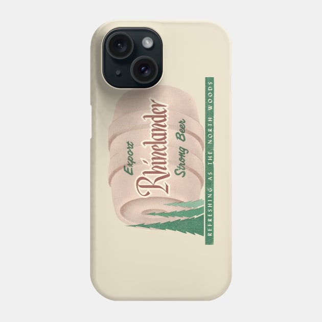 Rhinelander Beer Retro Defunct Wisconsin Breweriana Phone Case by darklordpug