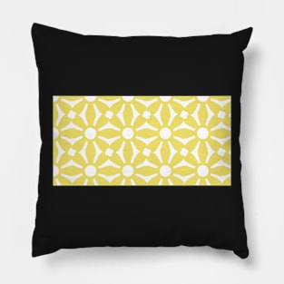 Yellow White Floral Print Pillow