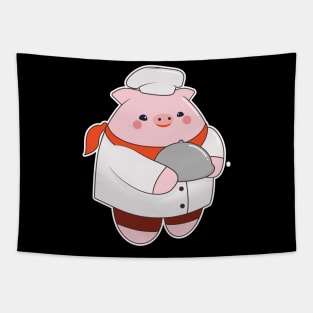 Pig as Cook with Platter Tapestry