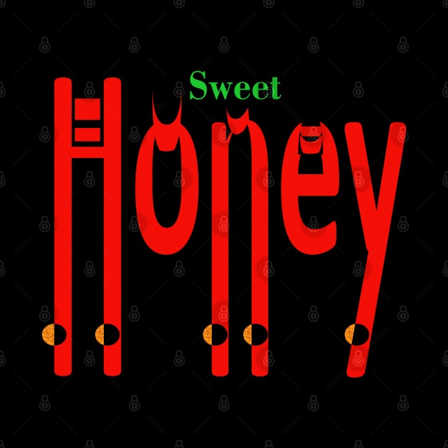 SweetHoney: Sweeten Up Your Life with This Red Typographic Design by Indie Chille