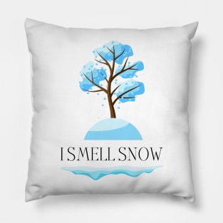 I Smell Snow - Winter - Frozen Tree Pillow