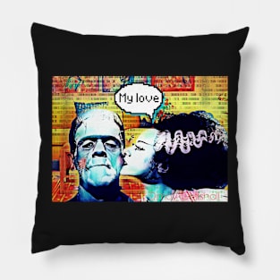 Frankenstein and Bride monster love Pillow
