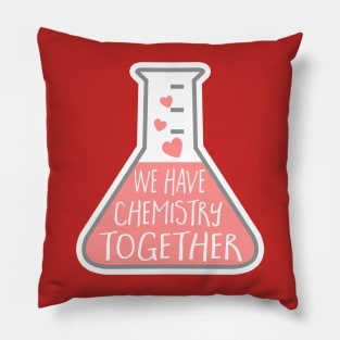 We have chemistry together - funny Valentines pun Pillow