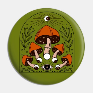 Mushrooms Goblincore Aesthetic Magical Psychedelic Cottagecore Pin