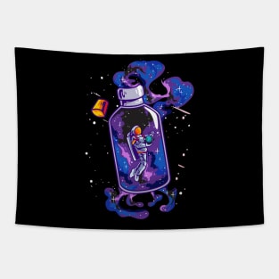 Science Day Astronaut Bottle Space Day Celebration Galaxy Planets Meteorites Tapestry