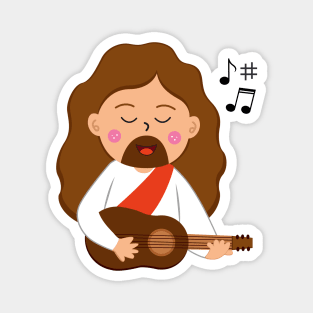 Jesus playing guitar Magnet