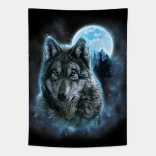 Moon Wolf Tapestry