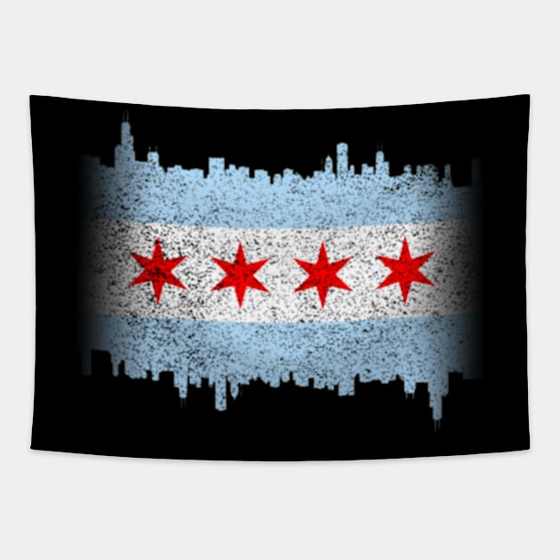 Chicago Flag Skyline Tapestry by jasper-cambridge
