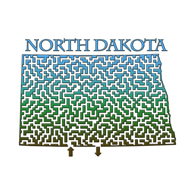 State of North Dakota Colorful Maze by gorff