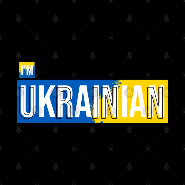 Im ukrainian, with color flag of ukraine by Aloenalone