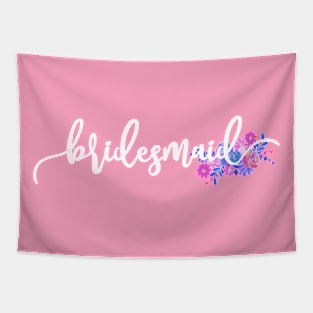 Elegant Bridesmaid Floral Wedding Calligraphy Tapestry