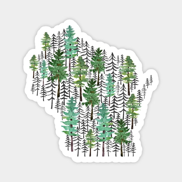 Wisconsin Forest Magnet by GreatLakesLocals
