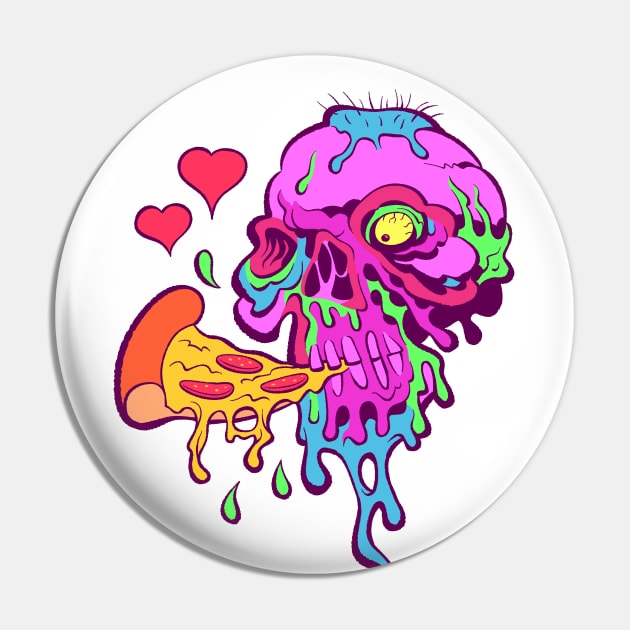 Pizza Zombie Pin by tommartinart