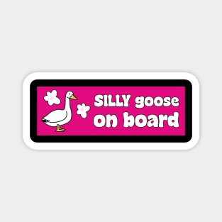 Silly Goose On Board Cute Meme Bumper Car Magnet Magnet