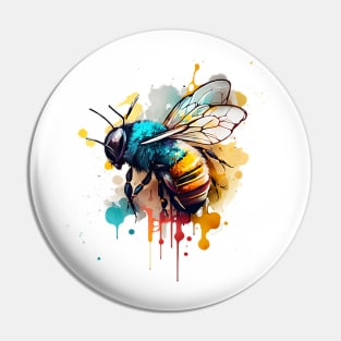 Colored bee with paint spots Pin