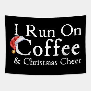 I Run On Coffee And Christmas Cheer Tapestry