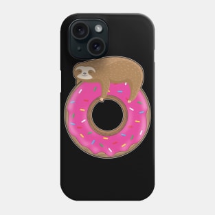 Cute baby sloth sleeping on a donut Phone Case