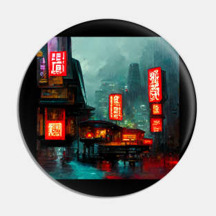 Neon Path - Cyberpunk Cityscape Pin