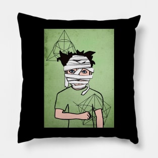 Dive into the World of Michael - A MaleMask NFT with BasicEye Color and Davinci Background Pillow