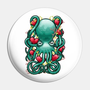 Octupus and Hearts Pin