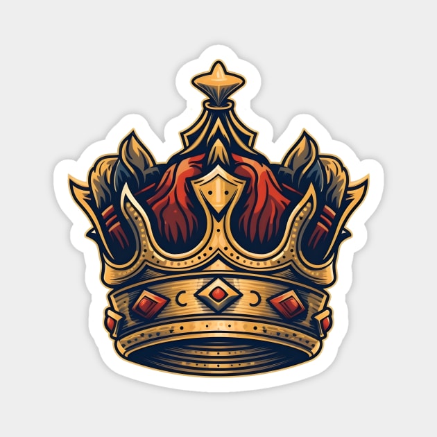 Elegant Royalty Crown in Red and Gold