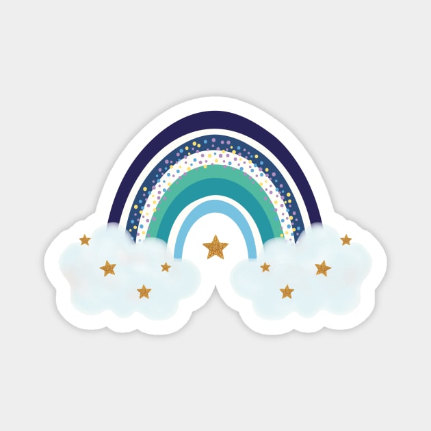 Cute Blue Rainbow | Baby Boy Magnet by Space Sense Design Studio