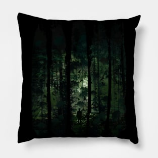 Mysterious Wild Forest - Misty Day Hike Pillow