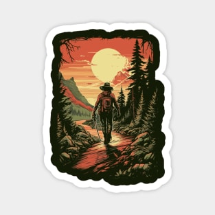 Trailblaze Your Way Through Nature - Hiking and Camping Magnet