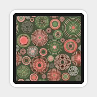 colorful circles | green and coral Magnet