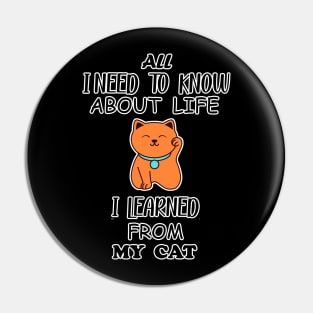 All I Need To Know About Life I Learned From My Cat Pin