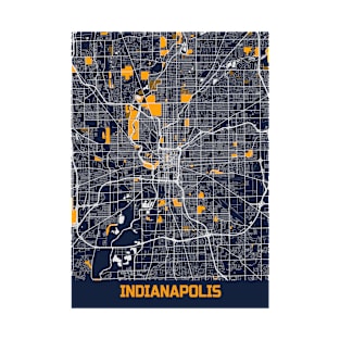 Indianapolis - Indiana Bluefresh City Map T-Shirt