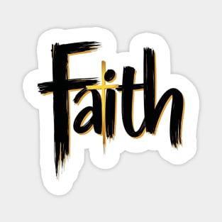 Faith – Black and Gold Design Magnet