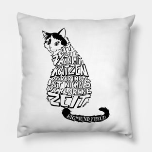 Cat lover quote in german deutsch sigmund freud Pillow